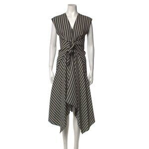 Proenza Schouler Black and White Checked Knot Dress, Size 4